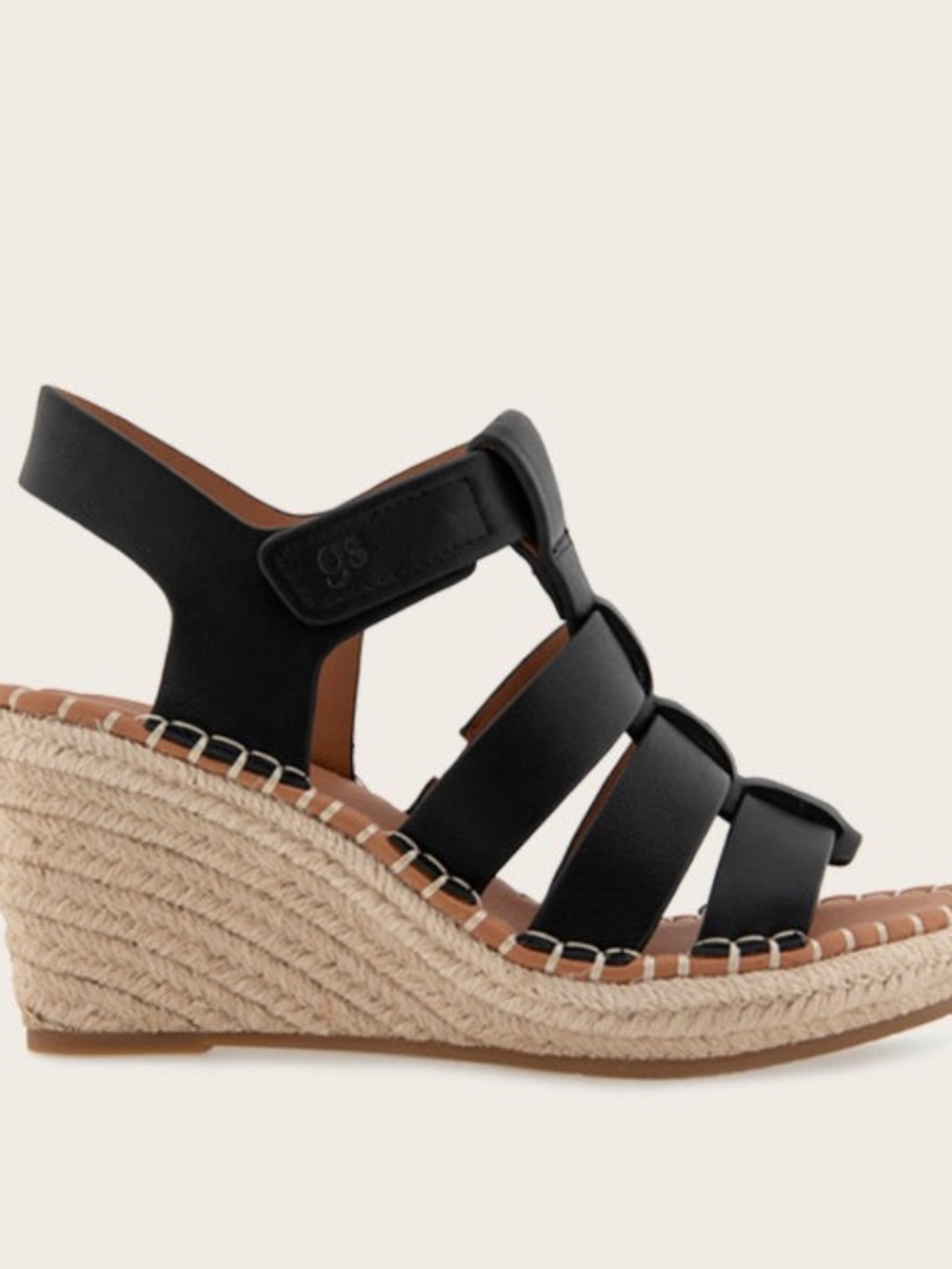 Gentle Souls by Kenneth Cole Capelin Women's Wedge Shoes Black Leather